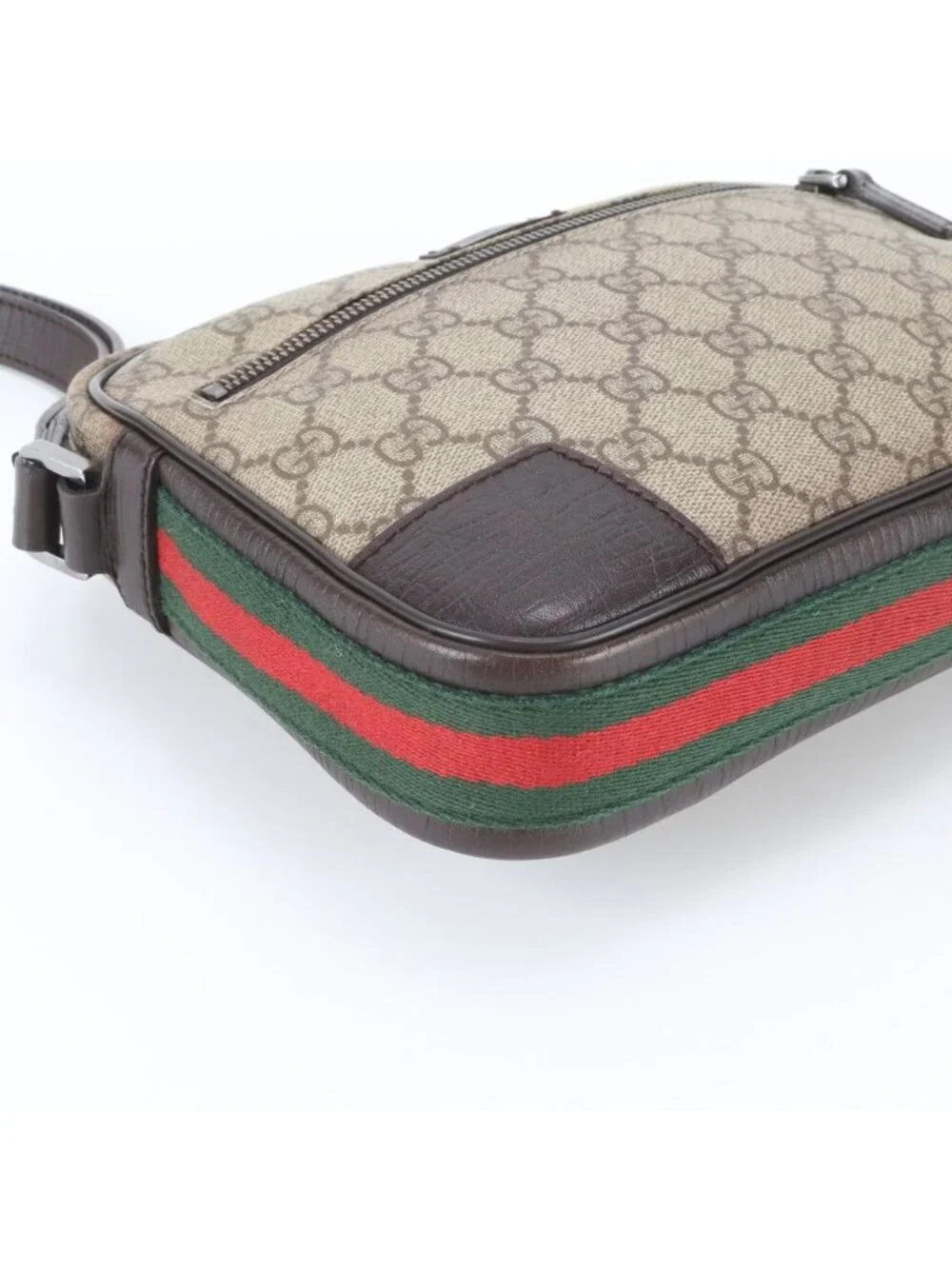 Gucci GG Split Sherry Line Leather Clutch Pouch Business